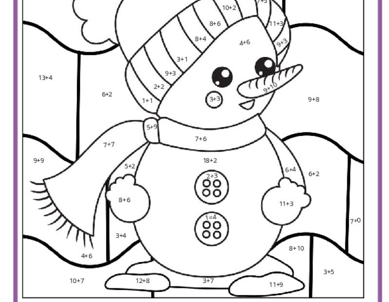 Winter Color By Number Pages K12 Math Worksheets