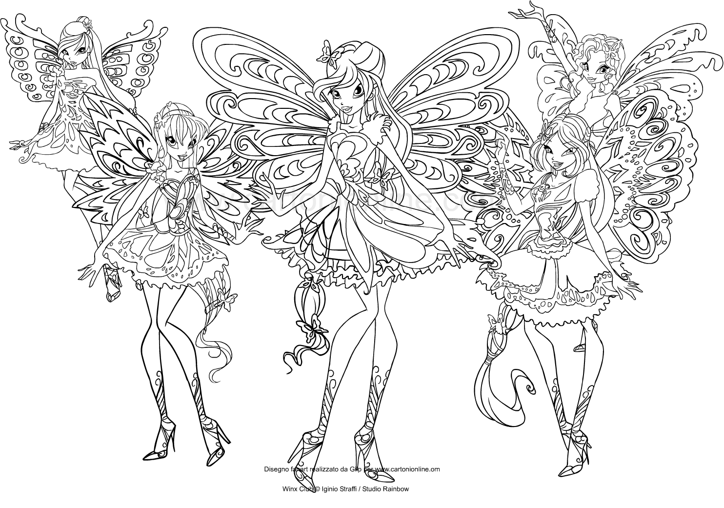 winx club pictures to color