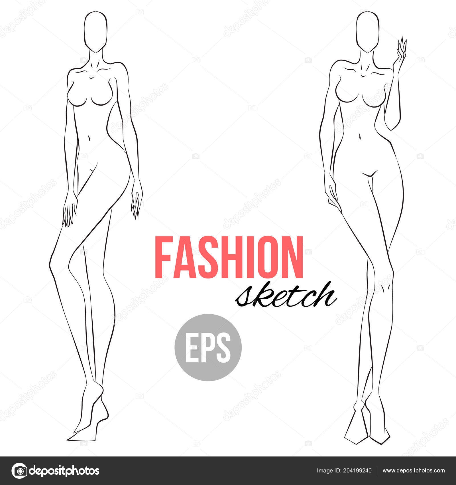 Woman s Figure Sketch Different Poses Template Drawing Stylist 