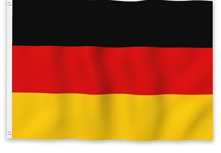 YongFoto Germany Flag 2 5x4ft 100 Polyester Vibrant Colors German Flags For Outdoors Celebrations Home Garden Porch Decoration National Flags With 2